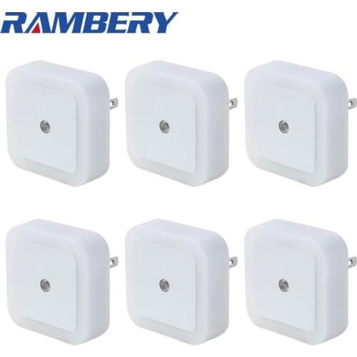 Rambery Mini LED Night Light US/EU PLUG Square lamp Children kids Bedroom bedside moon Lamp creative gift