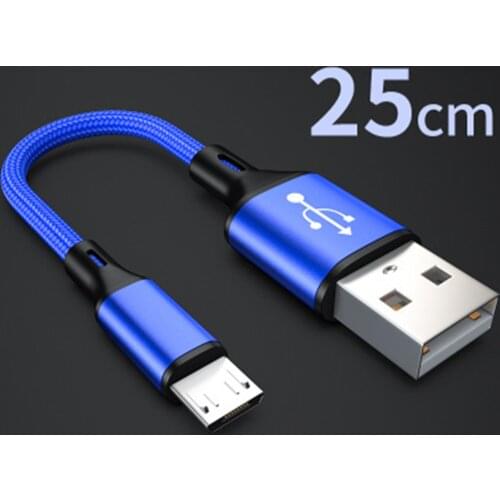 25cm Short USB to Type C Micro USB Nylon Cable 2.4A Fast Charging Data Cable Power Bank For Huawei Samsung Xiaomi Phones