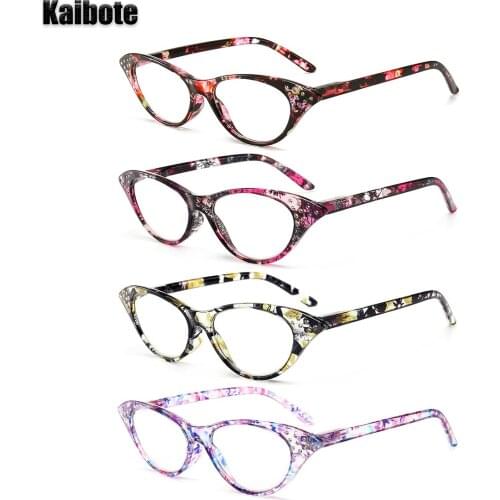 Kaibote 4 Pack Quality Reading Glasses Cat Eye for Women Readers Eyewear +1.0/1.5/2.0/2.5/3.0/3.5/4.0 Lady Presbyopic Eyeglasses
