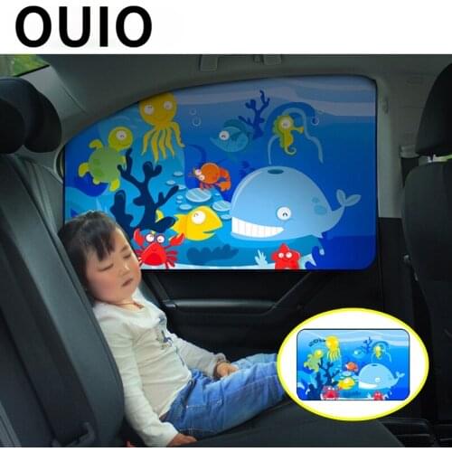 OUIO 1PC Baby SunShade Stickers Magnetic Side Window Curtain For Fiat Punto Volkswagen VW Polo Passat B7 B8 Golf 5 6 7 Tiguan