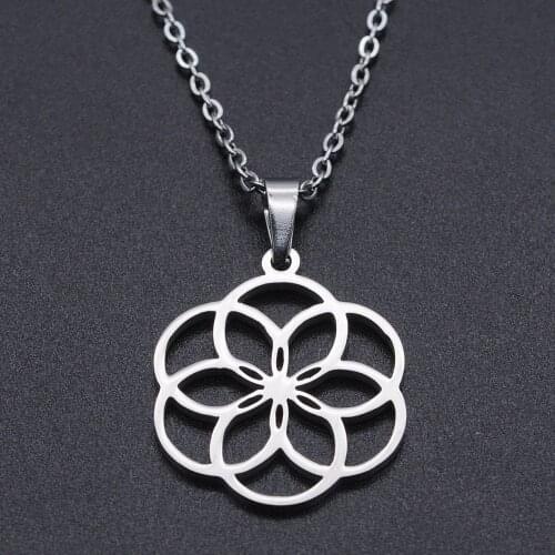 Flower Stainless Steel Charm Necklace for Women Wholesale Accept OEM Order Fashion Jewelry Necklaces Dainty Steel Necklaces