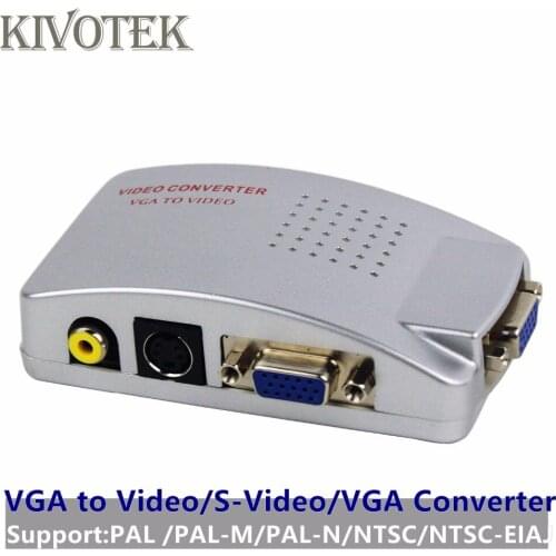 PC VGA to CVBS/RCA/Video/S-Video Adapter Converter Female Connector USB Power For pc Laptop TV AV Video Switch Box Free Shipping