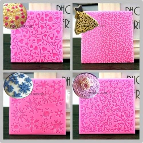 Food-Grade Silicone Baking Mold Cake Cookie Dry Fondant Texture Stamp Pad Pace A499