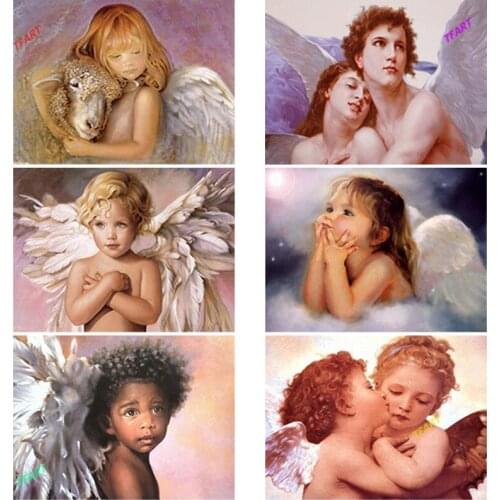 Full Round Square Drill DIY Diamond Painting Angel Girl Mosaic Needlework Cartoon Diamond Embroidery Sale Portrait Handmade Gift