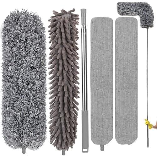 Feather Duster, Microfiber Duster Kit with Telescoping Extension Pole,Detachable Reusable Washable Dusters for Cleaning