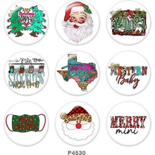 Christmas Santa Claus TREE 12mm/18mm/20mm/25mm/30mm Round glass cabochon flat back Making findings snap button jewelry P4530