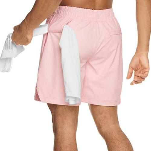 2020 new 2 In 1 Fitness Shorts Crossfit Training Shorts Sweatpants Men Running Jogging Loose Beach Workout Gym Short Double Laye