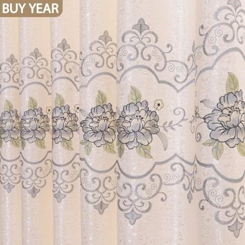 European-style Curtains for Living Dining Room Bedroom Luxury Curtains Embroidered White Curtains Window Curtains Tulles Window