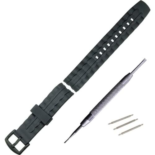 Silicone Watch Band Black Stainless Steel Buckle Watchband Rubber Strap For ca EF-550 EF550 22mm Rubber Strap Free tools