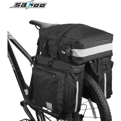 SAHOO Bicycle Bag 37L MTB Bike Rear Seat Saddle Bags Storage Trunk Double Side Tail Rack Luggage Pannier Bike Accessories New