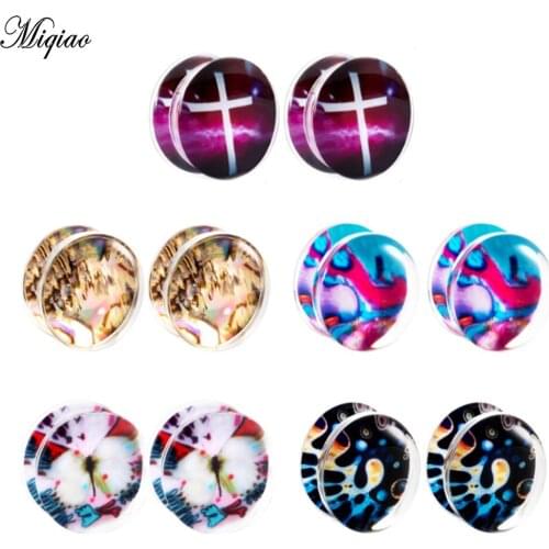 Miqiao 2pcs Transparent Acrylic Ear Flesh Tunnel Plug 6mm-20mm Ear Gauges Expander Stretcher Body Piercing Jewelry