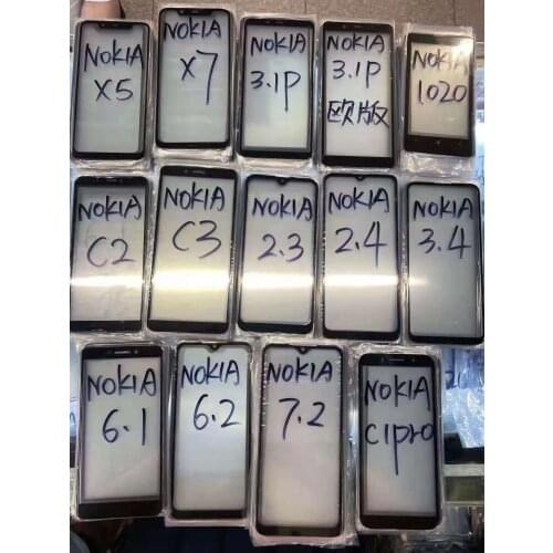 Touch panel Glass For Nokia X5 X7 3.1plus 1020 C2 C3 2.3 2.4 3.4 6.1 6.2 7.2 C1 Pro Front LCD Outer Glass Lens replacement