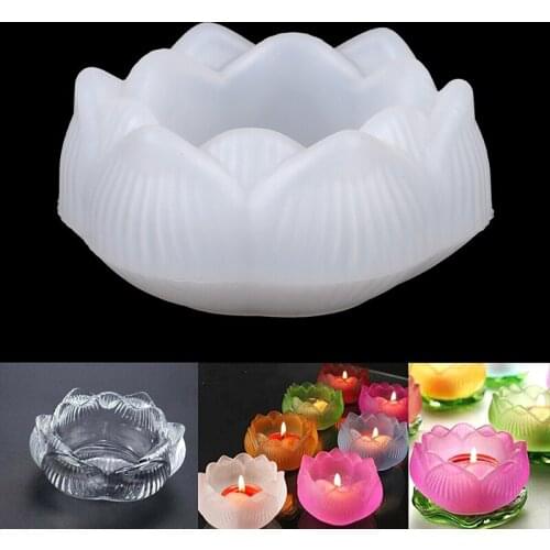 1pc Transparent DIY Ashtray Mold Lotus Candle Holder Storage Box Mould Flower Pot Mold Crafts Making