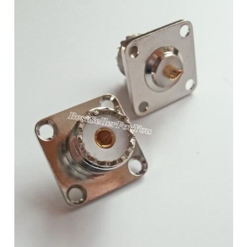 1Pcs UHF SO239 SO-239 Female Panel 4-hole flange solder panel mount RF Connector