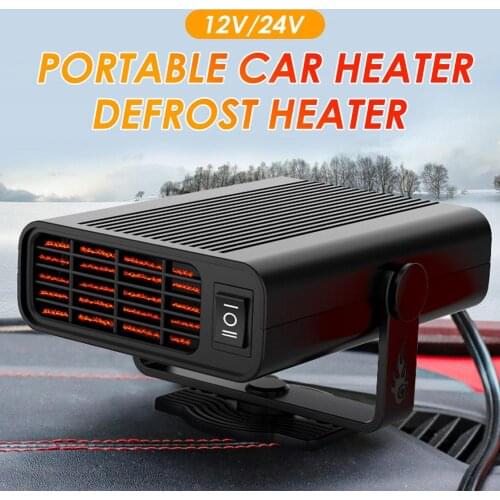 12V/24V Car Heater Automobile Heating Portable Car Defroster Defogger Truck Purifying Warm Air Cooling Fan Low Noise For Winter