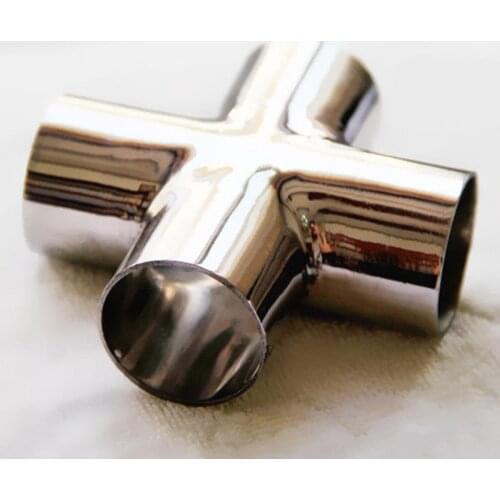 DIN DN50 54mm Pipe OD Butt Welding Cross 4 Ways Splitter SUS 304 Stainless Steel Sanitary Fitting Spliter Homebrew Beer Wine