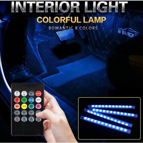 Remote Voice Control Car Interior Decorative Lights Atmosphere Lamp 24/36/48 LED Ambient Lamp LED Car Foot Light