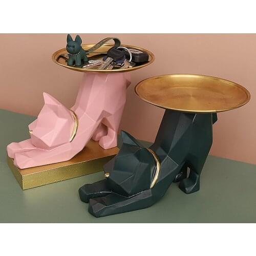 Cats Design Desk Porch Organizers Decoration To Receive A Disc Decorate Cute Looking Resin Home Entrance Key Storage Tray