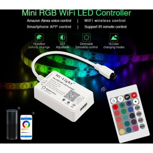 Mi light YL1S mini RGB WIFI LED Controller Amazon Alexa Smart phone APP IR Remote Control For LED Strip
