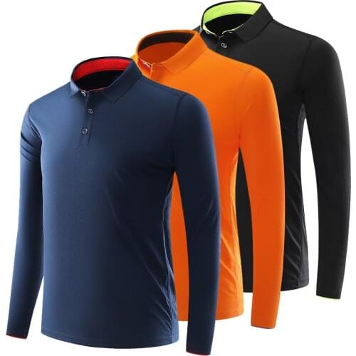 2021 Spring New Mens Golf Wear Quick-Drying and Breathable Lapel Long Sleeves Fitness Sport Shirt Polyester Casual Golf Shirt