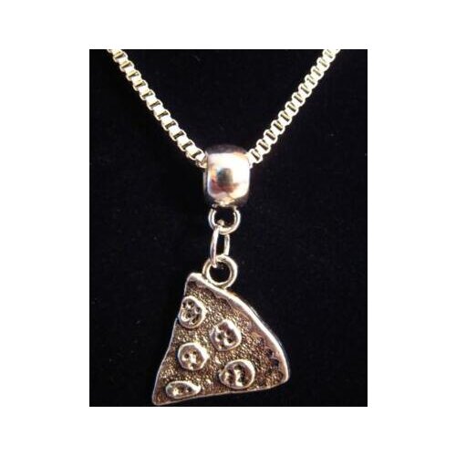 PIZZA PIE Necklace Pendant Vintage Silver Charms Collar Box Chain Choker Necklace Fashion Jewelry Women Gift Accessories B122