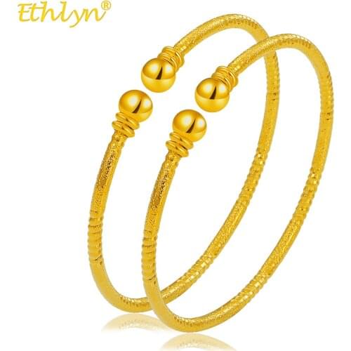 2 pcs/lot Fashion Charms Bracelet Women Bracelets Bangles Luxury Gold Color Elegant Wedding Jewelry MY62