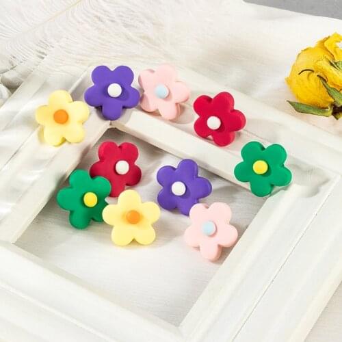 2021 Korean Fashion Flower Earrings For Women Statement Summer Beach Party Childlike Cute Innocence Earring Boho Fashion Jewelry