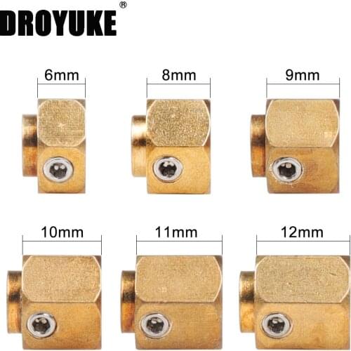 Droyuke 4 PCS Wheel Hub Brass Hexagonal Adapter Hex Coupler Upgrade Part Hex Adapter For 1/10 Traxxas TRX4 RC Crawler Car Model