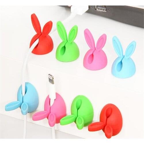 4pcs/lot w54 Table Set w22 Rabbit Wire Cable Manager Creative School Student Supply Cute Organizer Clip