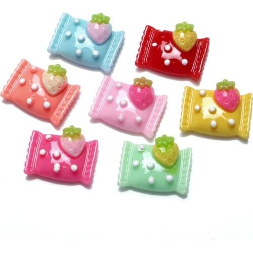 50Pcs Mixed Sweets Candy Resin Decoration Crafts Beads Flatback Cabochon Scrapbooking DIY Embellishments Kawaii Diy Accessories