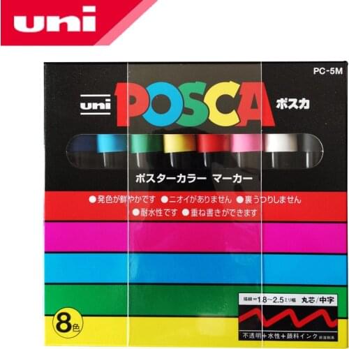 8 pieces/Uni PC-5M paint marker-fine tip-1.8mm-2.5mm marker pen office hand-painted