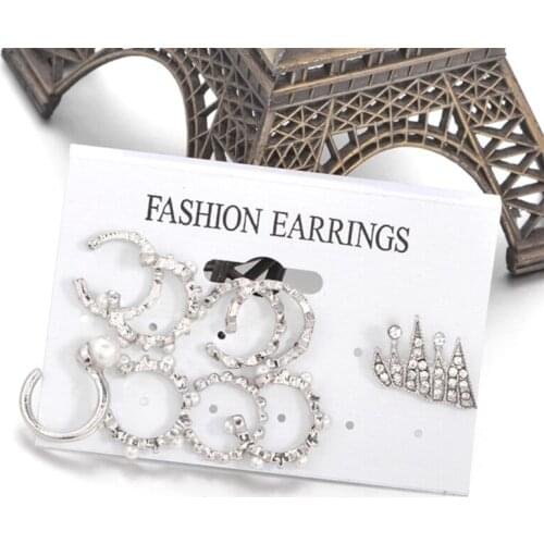 9 Pcs Ear Clips Bohemia Ear Cuffs Earrings Fashion Non-pierced Ears Women Girls R58E