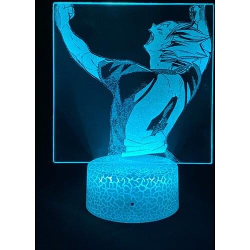 Haikyuu Yu Nishinoya Anime Figures 3D Picture Lamps Led Realistic USB Acrylic Night Lights RGB Bedroom Table Colorful Decoration
