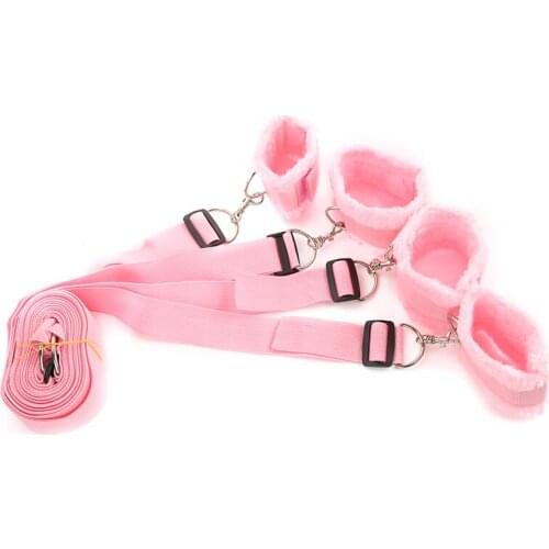 Cute Pink Sexual bandage before going to bed women adult Bondage Gear bed straps flirting show pink black red 3 colors