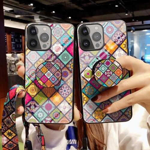 Decorative pattern phone case for IPHONE 13 13PRO 12 12PRO 12Mini 11 11Pro X XR XSMax 6 7 8PLUS 6S Case magnetic suction bracket