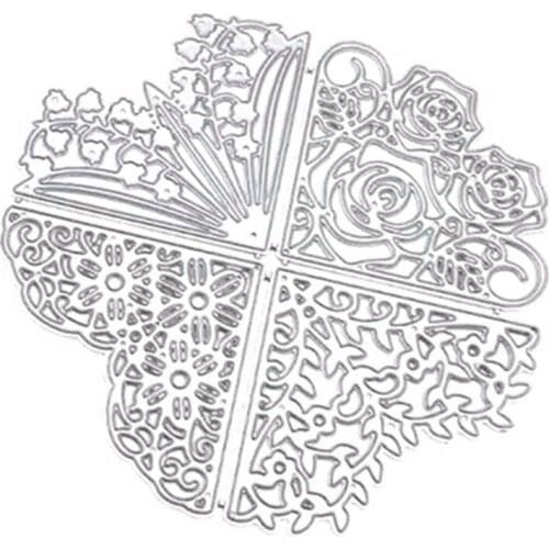 Corner Flower Envelope Decoration Carbon Steel Cutting Dies DIY Scrapbooking Photo Album Embossing Paper Cards Making