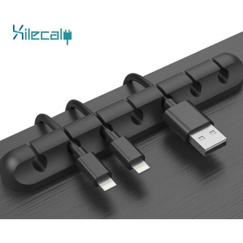 USB Cable Holder Silicone Cable Organizer Flexible Cable Winder Management Clips Holder For Mouse Keyboard Earphone Headset