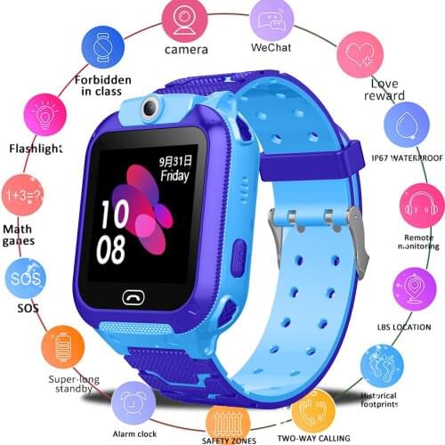 Kids Waterproof Smartwatch Phone Childrens Smart Watch Sos Alarm Remote Positioning Take Picture Call Kids Smart Watch