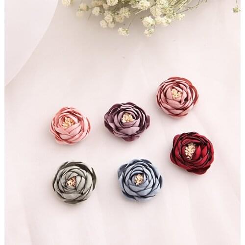 Artificial Rose Flowers with stamen for Hair Accessories High Quality Rosette Flowers DIY Flower Decorations