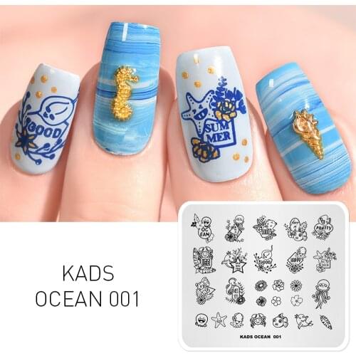 Nail Art Stamping Templates Ocean style Nail Stamp Stamping Plate Image Plate Stencil Nails Tool for Print Nail Designs