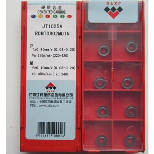 JXTC RDMT0802MOTN JT1025A / RDMT10T3MOTN JT1025A / RDMT1204MOTN JT1025A / RDMT1604MOTN JT1025A CNC carbide inserts 10PCS/BOX