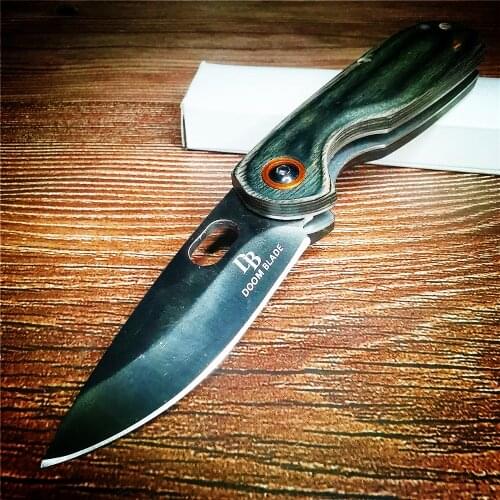 Stainless Steel Pocket Knife, Sharp and Durable, Folding Knife, Multi-color Wooden Handle, Survival Knife, Multi-function Tool