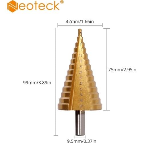 Neoteck 4-42mm Step Drill HSS-Steel Titanium Cone-Bit Hole Metal Cutter Tool HSS4241 Material
