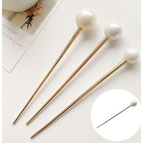 Korean Pearl Hairstick For Women Girls Pearl Hairpin Clips Chinese Style Wedding Hair Jewelry Accessories