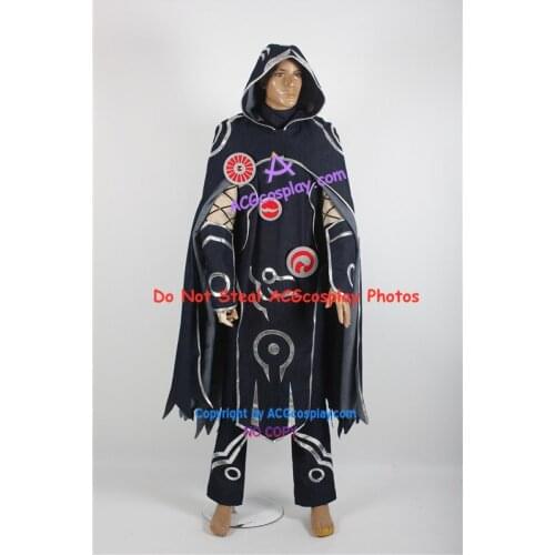Jace Beleren cosplay costume dark navy blue denim fabric made include pvc emblem props acgcosplay costume