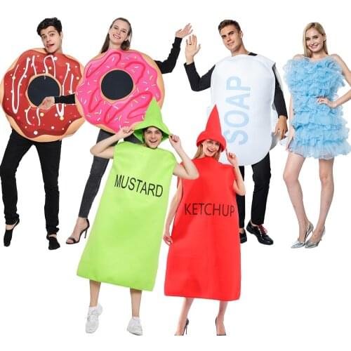 Snailify Couples Halloween Costume Soap Loofah Adult Costume Love Donut Couple Cosplay Purim Party Outfit
