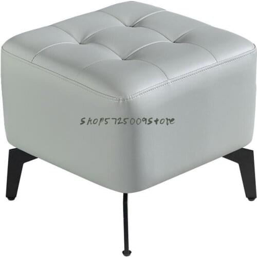 Leather Nordic Shoe Stool Low Stool Home Door Leather Stool Fashion Shoe Stool Living Room Shoe Stool Footrest Makeup Stool