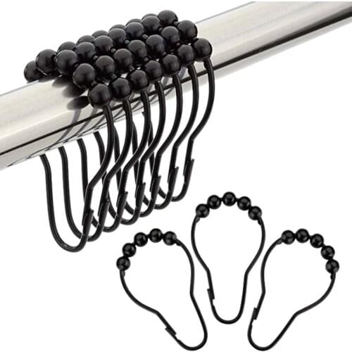 Fashion24 Pcs Shower Curtain Hooks Rings Metal Shower Curtain Hooks Rings for Bathroom Shower Rods Curtains