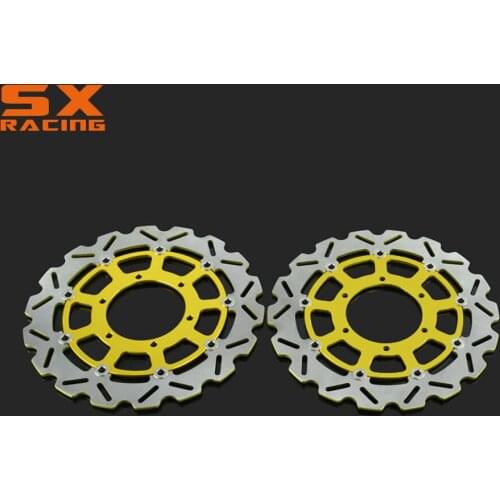 Motorcycle Black & Gold Front Floating Brake Disc Rotor For SUZUKI GSXR600 GSXR750 08 09 10 11 12 13 14 GSXR1000 2009-2014