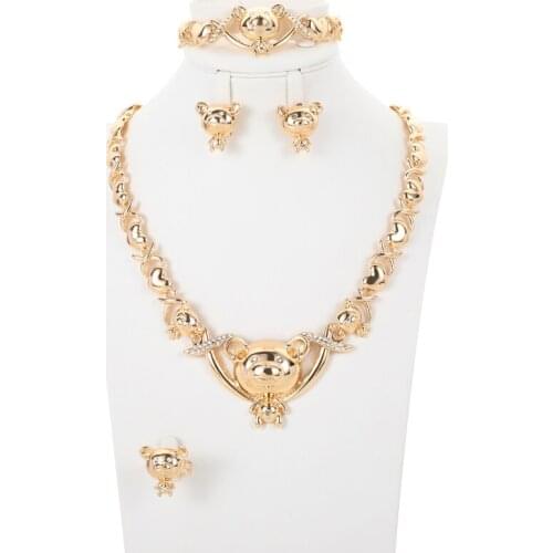 NEW ARRIVAL Dubai Mouse Jewelry Sets Gold Necklace Set For Women African France Wedding Party Jewelery Ethiopia Bridal Gifts